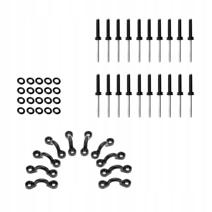 Kayak and Canoe Marine Hardware Set with Pads, Rivets and Screw Nuts