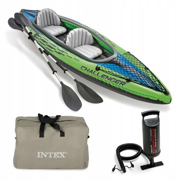 Intex Challenger K2 Two-Person Inflatable Kayak Set with Paddles and Pump