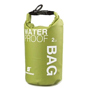 Green 2L Waterproof Dry Bag for Kayaking, Canoeing and Outdoor Sports