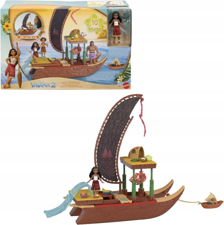 Vaiana 2 Adventure Canoe Play Set with 6 Activity Zones and 10 Accessories