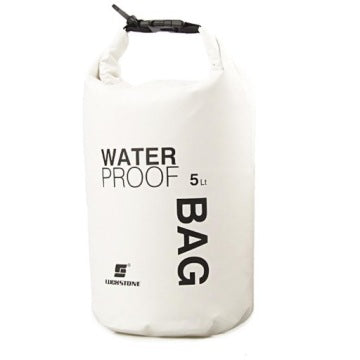 White 5L Waterproof Dry Bag for Kayaking, Canoeing and Camping